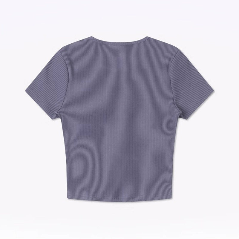 THE CONVERSE RIB CROP TEE LAVENDER ASH