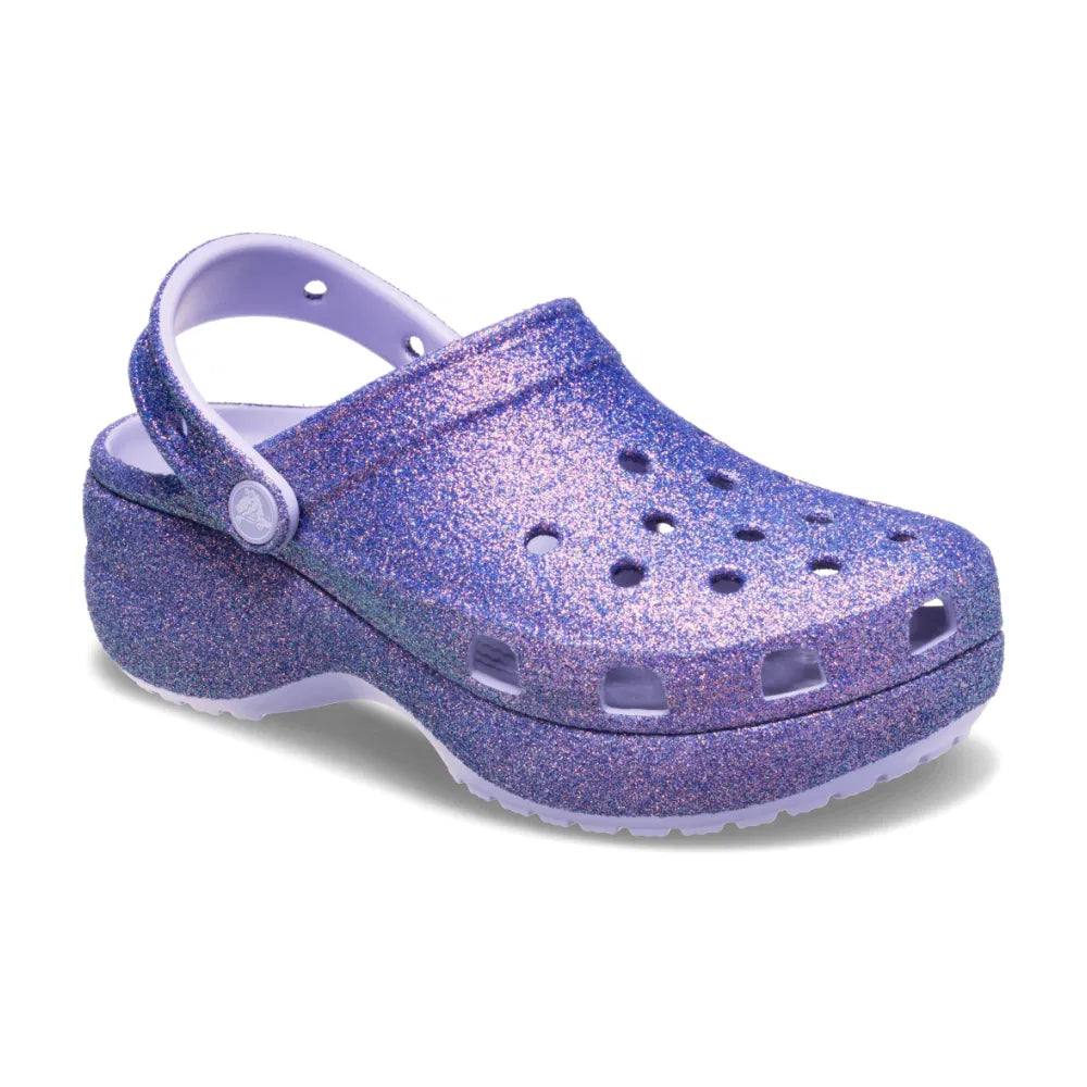501 W CLASSIC PLATFORM IRIDESCENT GLITTER CLOG W
