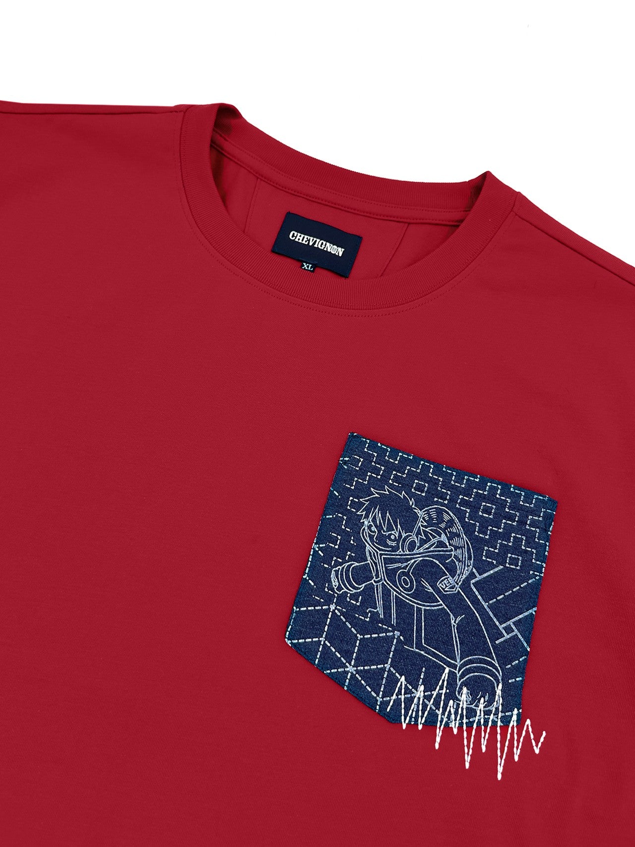 ONE PIECE LUFFY TOP STITCH POCKET SS TEE