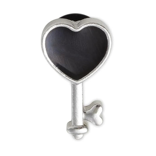 303 SILVER AND BLACK HEART KEY