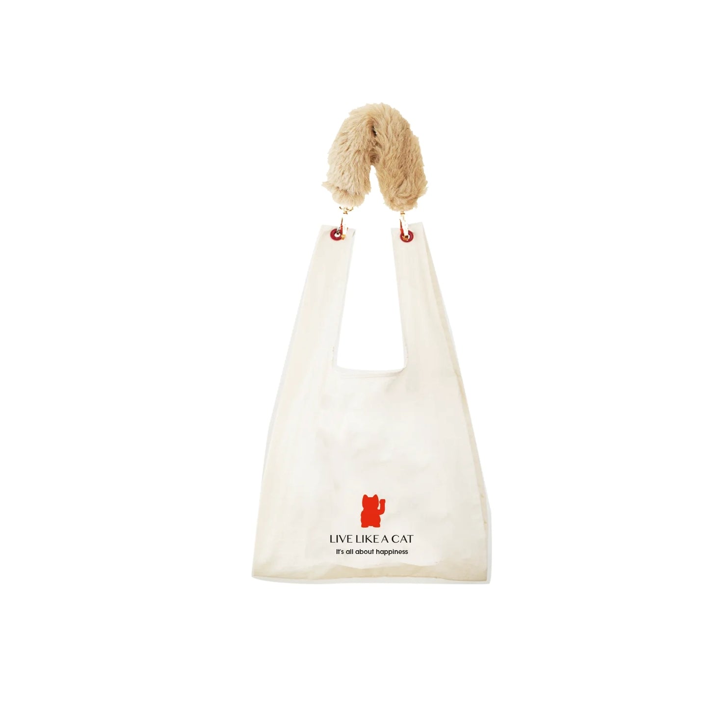 24627 TWIN LUCKY CAT shopping bag with removable