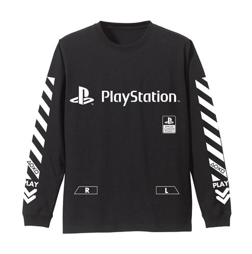 PlayStation 袖 Rib 長袖Tee (黑)