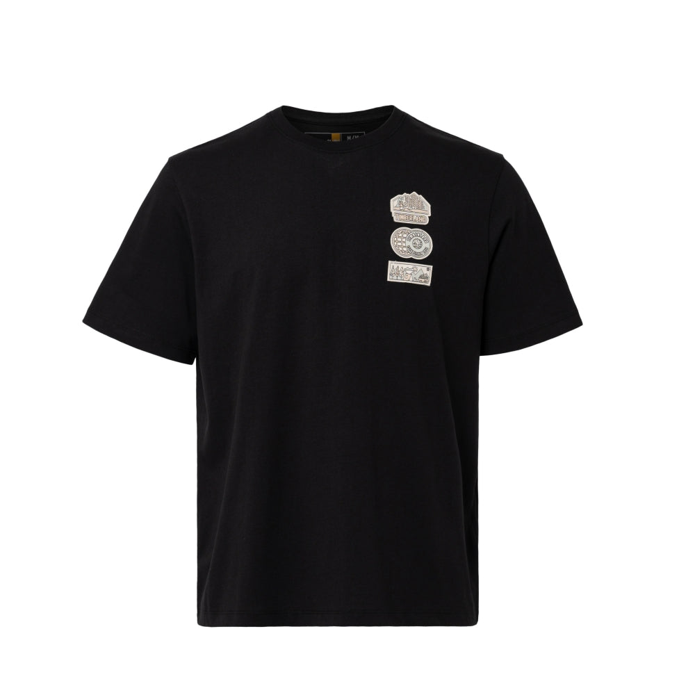 Woven badge tee 2 BLACK