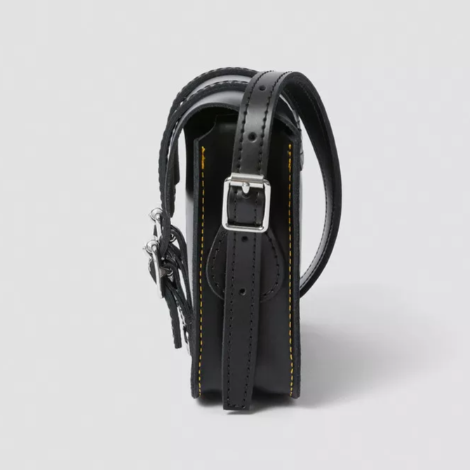 BLACK KIEV 7 LEATHER SATCHEL