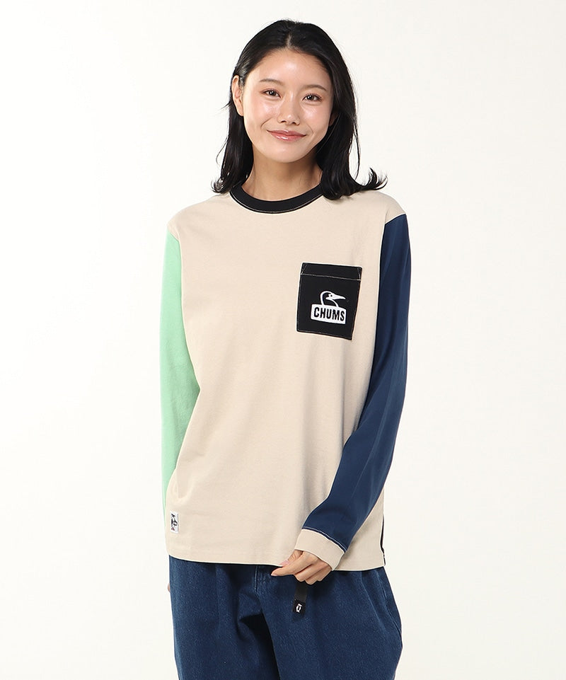 BOOBY FACE POCKET BRUSHED L/S T-SHIRT MS