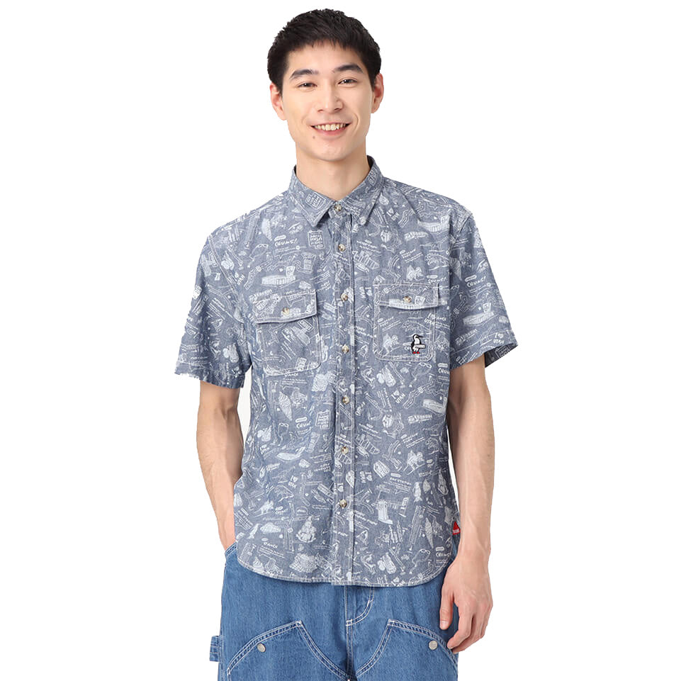 CHUMS BEAVER YARN-DYED CHAMBRAY S/S SHIRT MS