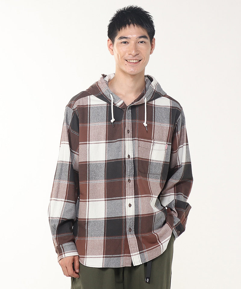 HOODED NEL SHIRT MS
