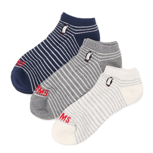 CHUMS 3P BOOBY BORDER ANKLE SOCKS
