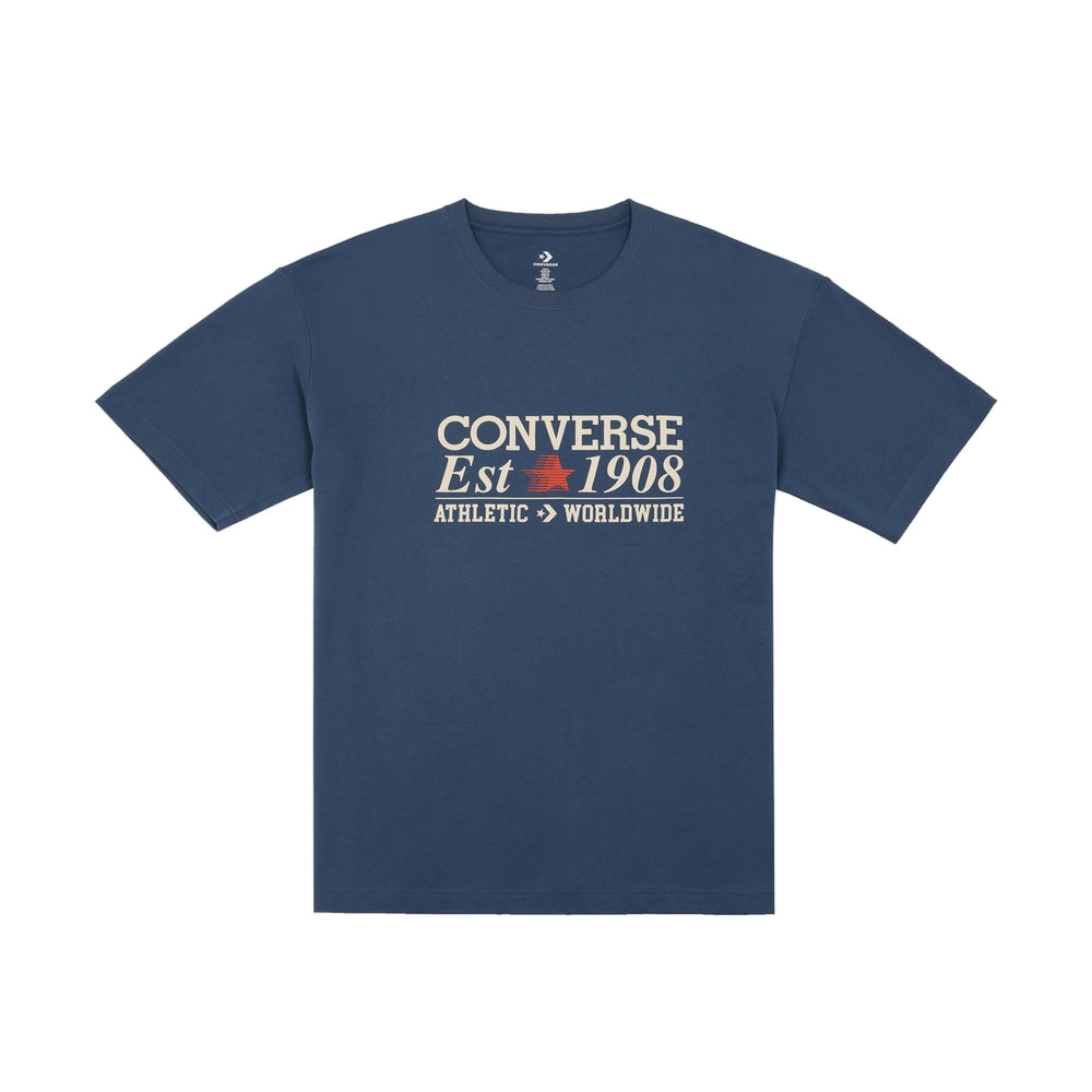 PEACHED COTTON JERSEY TEE SLACKER BLUE