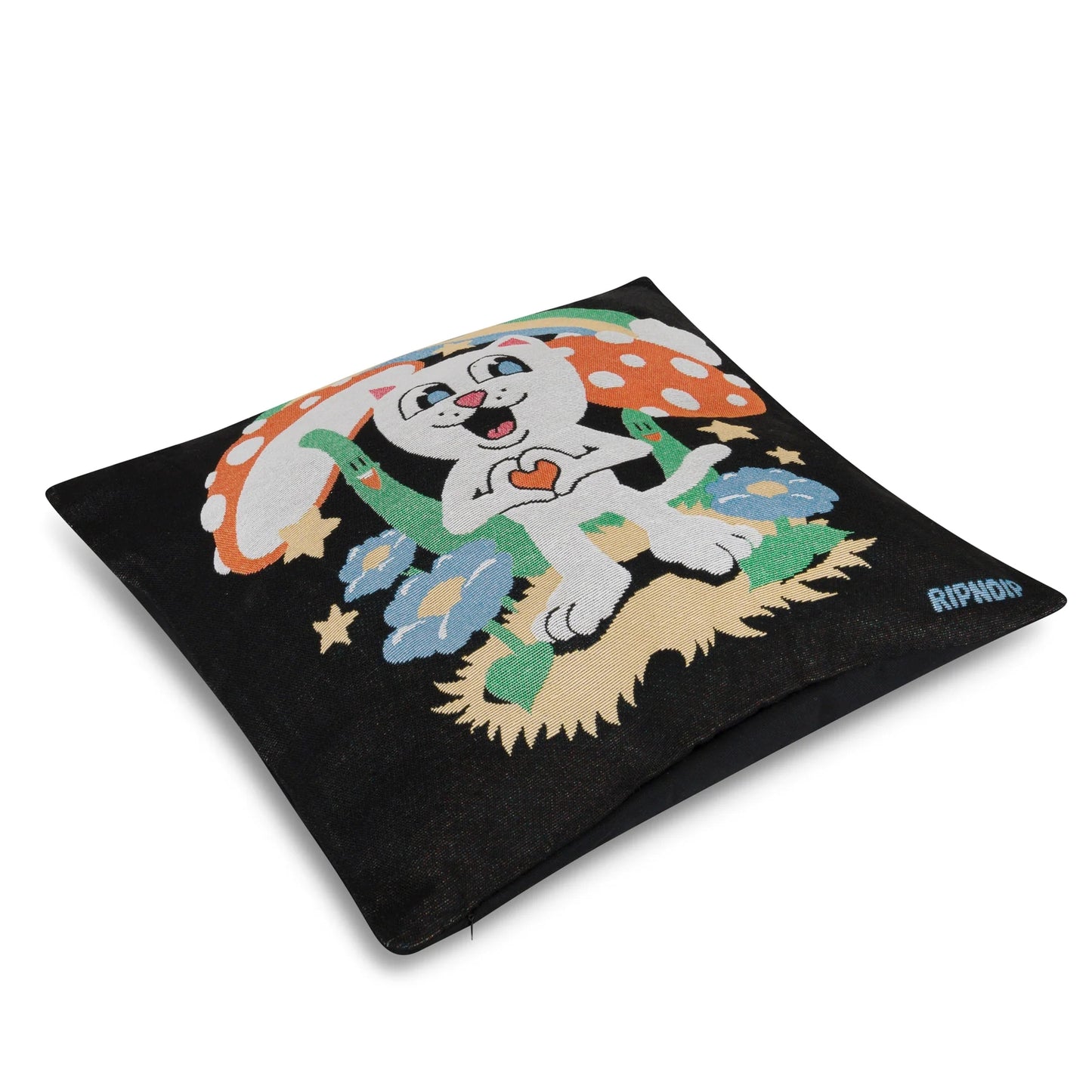 SO MUSHROOM PILLOW COVER (BLACK)