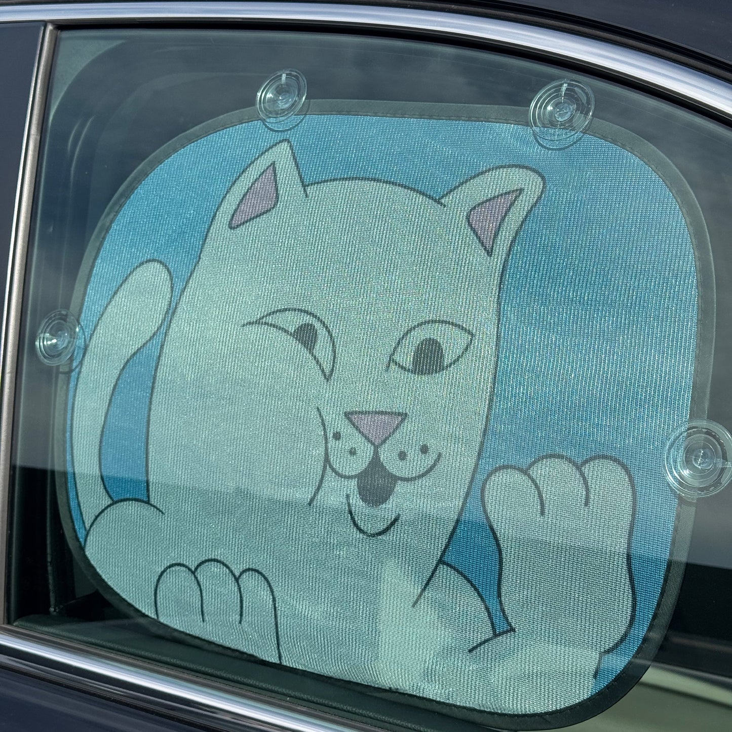 SQUISHED NERM CAR SIDE WINDOW SHADE (BLUE)