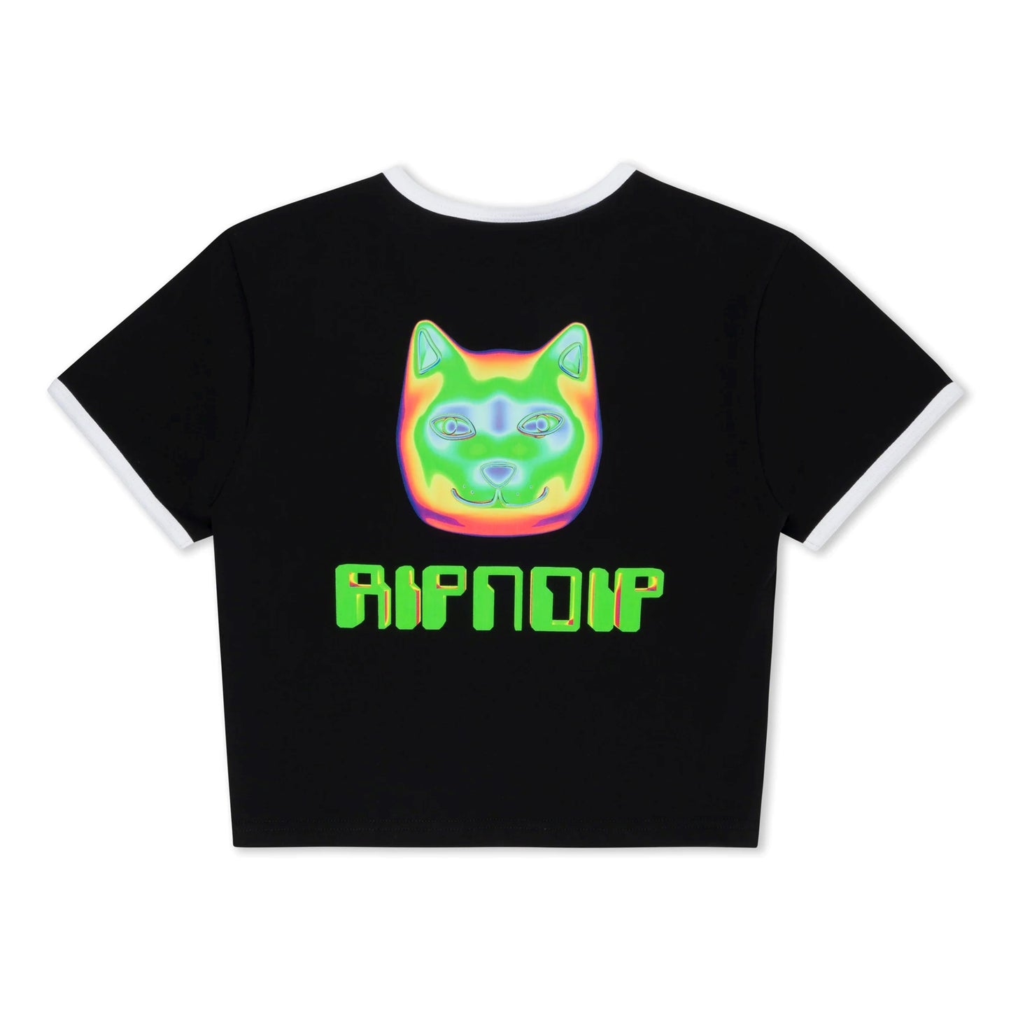 THERMAL NERMAL CROPPED RINGER TEE (BLACK)