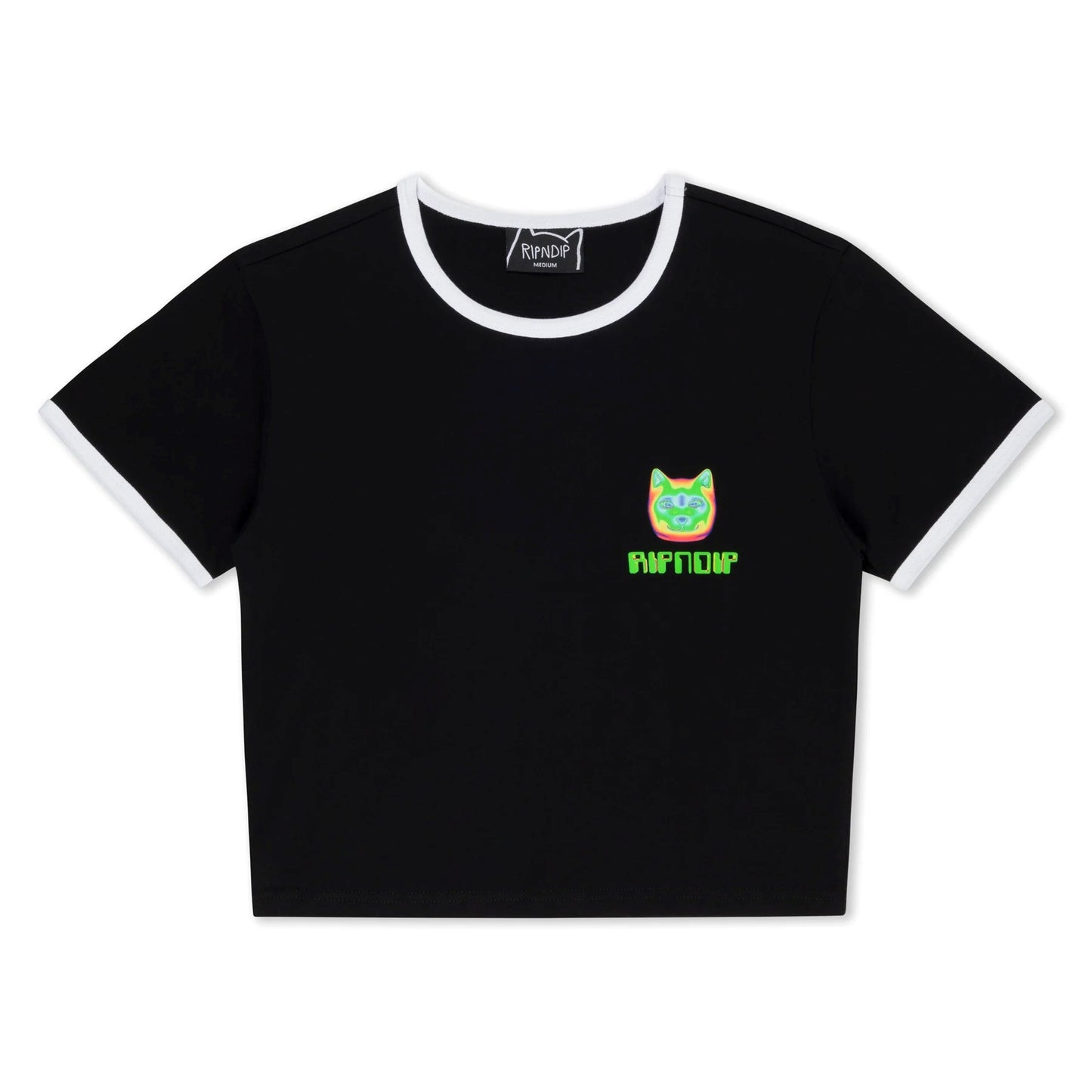 THERMAL NERMAL CROPPED RINGER TEE (BLACK)