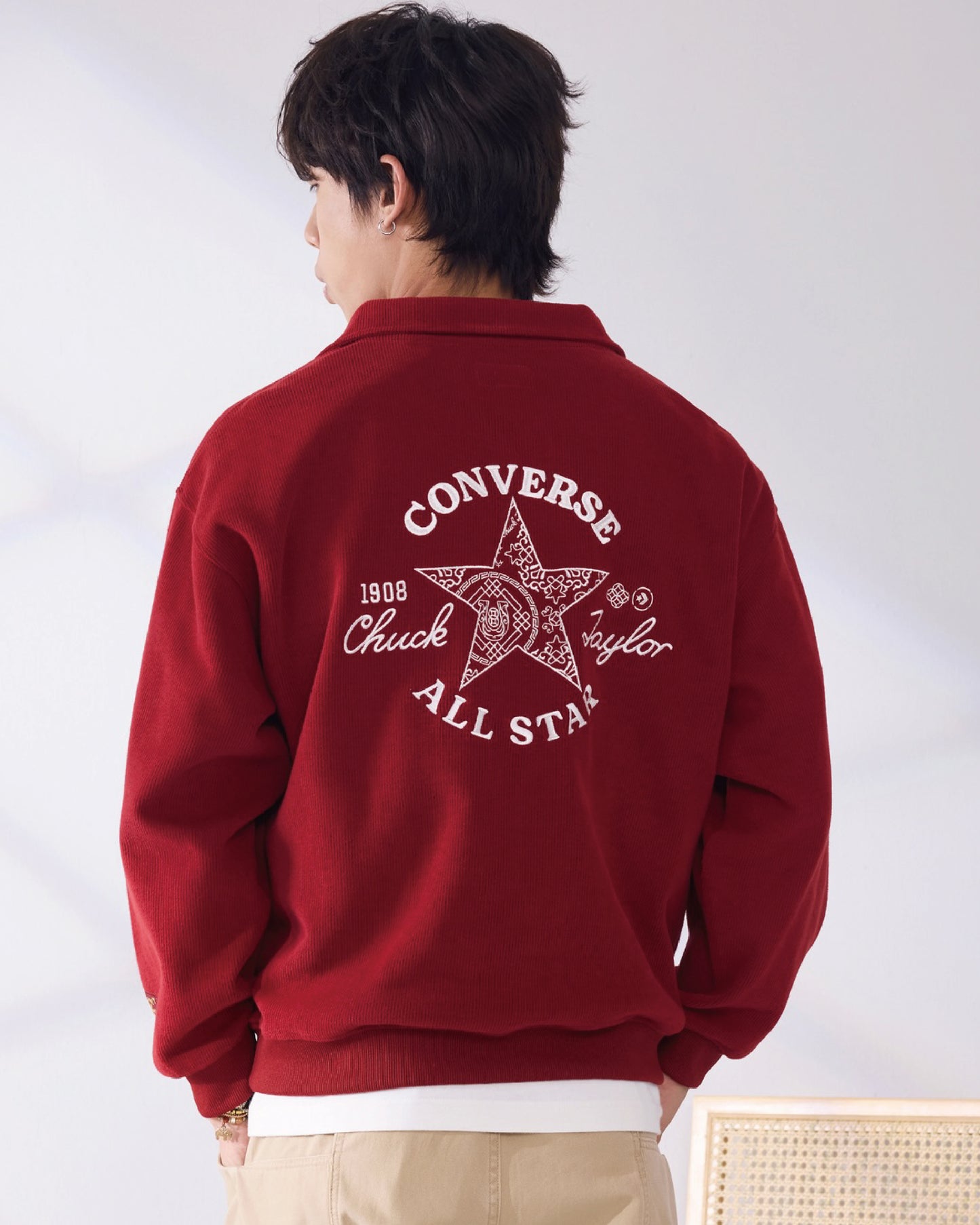 YOTH NOVELTY HALF ZIP FLEECE TOP RED