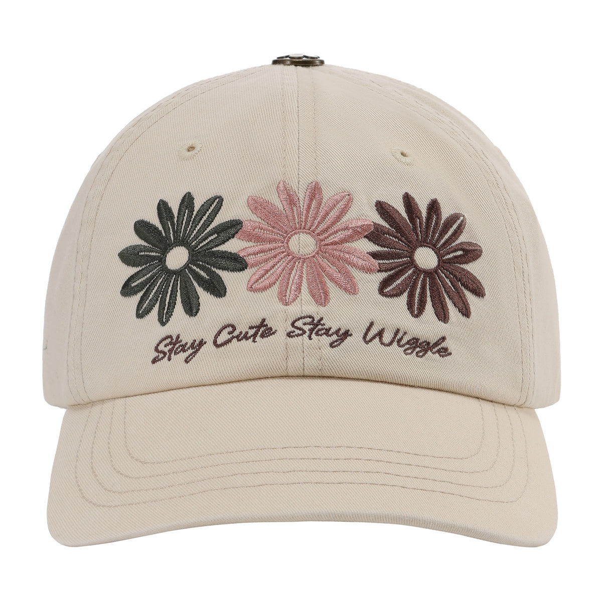 Sweet Cool Smiley Flower Curved Brim Hat