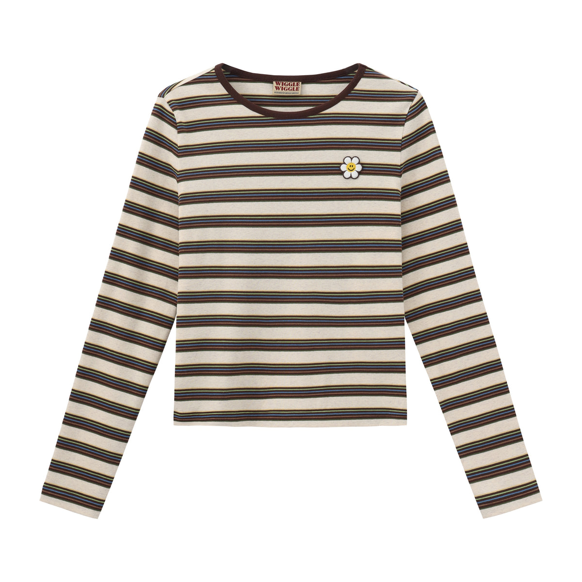 American Campus Style Striped Patchwork L-Sleeve