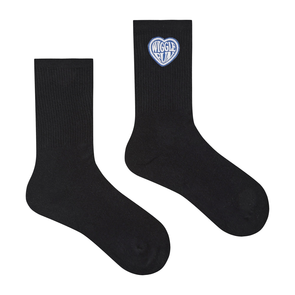 Heart Embroidered Mid-Calf Socks