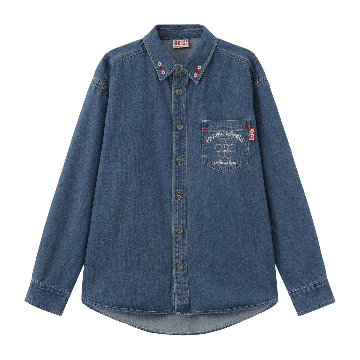 Versatile Preppy Denim Shirt