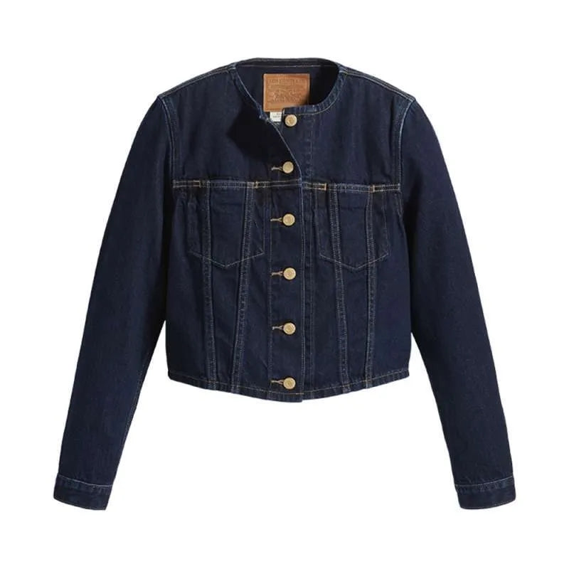COLLARLESS TRUCKER LNY DEEPEST RINSE