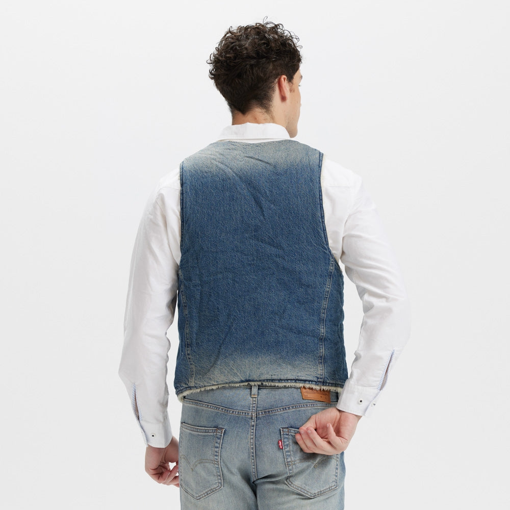 LE REV SHERPA VEST L MID BLUE WASH