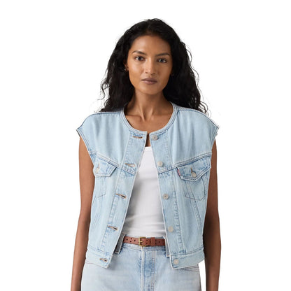 COLLARLESS SHRUNKEN 90S VEST OF COURSE T