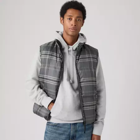 ROCKWELL REVERSIBLE VEST DUTTON PLAID GR