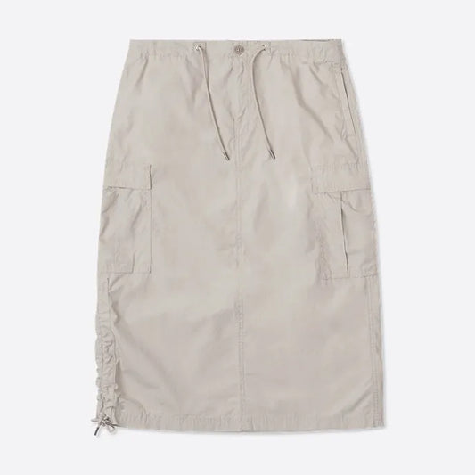 LONG WOVEN CARGO SKIRT PAPYRUS
