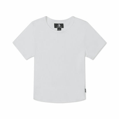 THE CONVERSE RIB CROP TEE WHITE