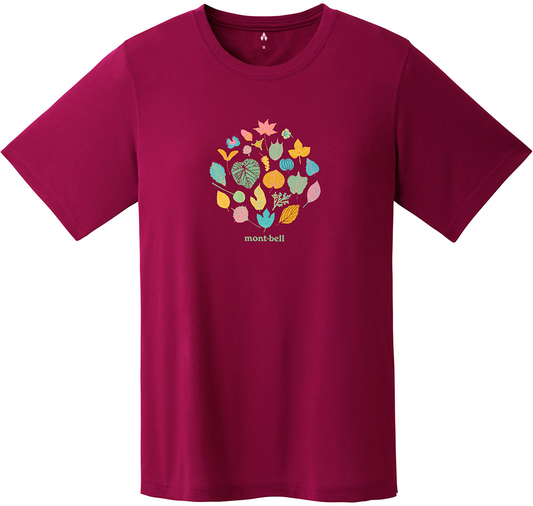 MONTBELL WICKRON TEE WS MOUNTAIN LEAVES
