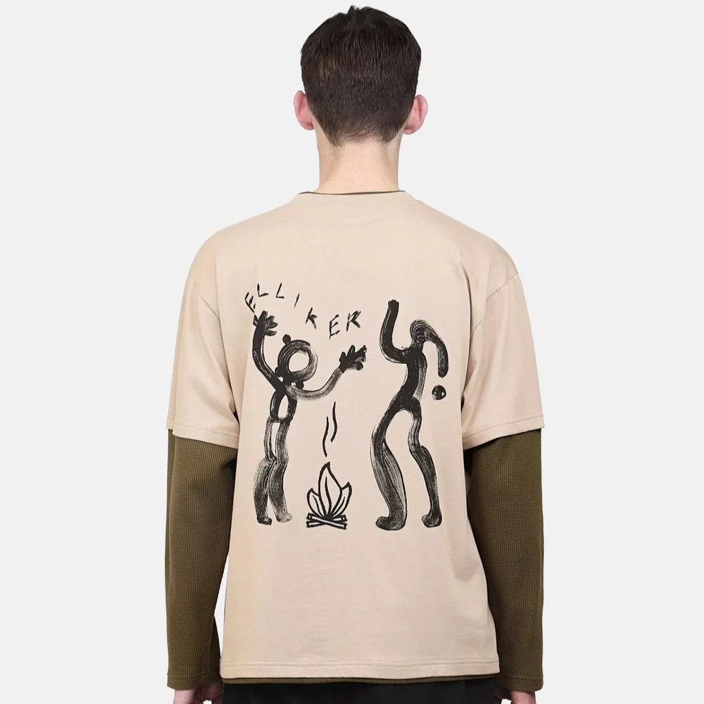 ELLIKER LOWN CAMPFIRE PRINT LONG SLEEVE T-SHIRT