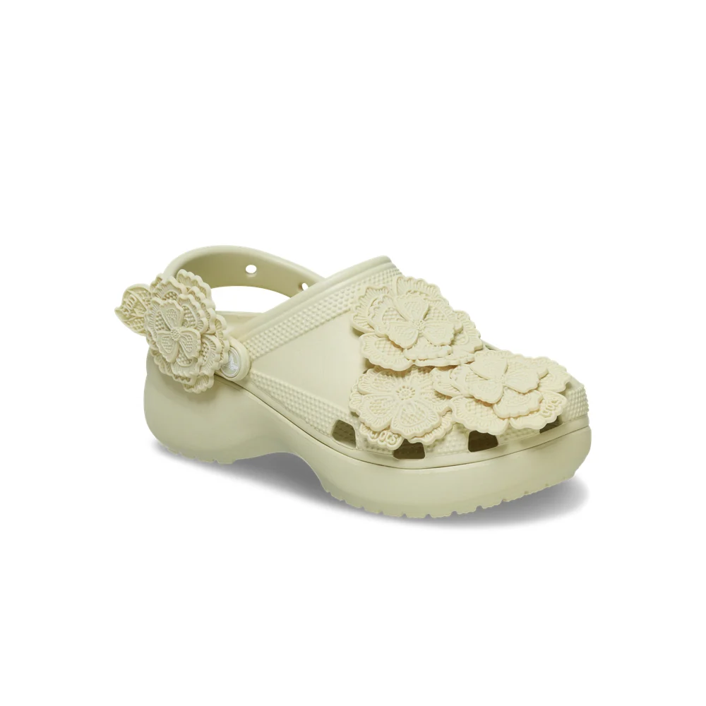 602 W CLS PLATFORM LACE FLORAL CLOG