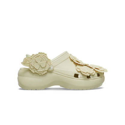 602 W CLS PLATFORM LACE FLORAL CLOG