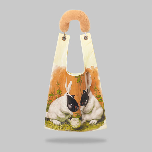 Bunny Fusion toby bag with detachable faux fur
