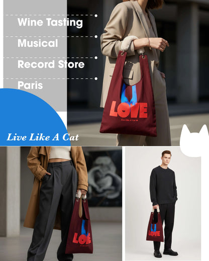 LOVE toby bag with detachable faux fur