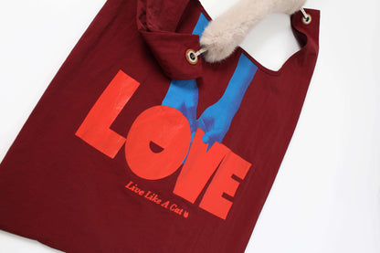 LOVE toby bag with detachable faux fur