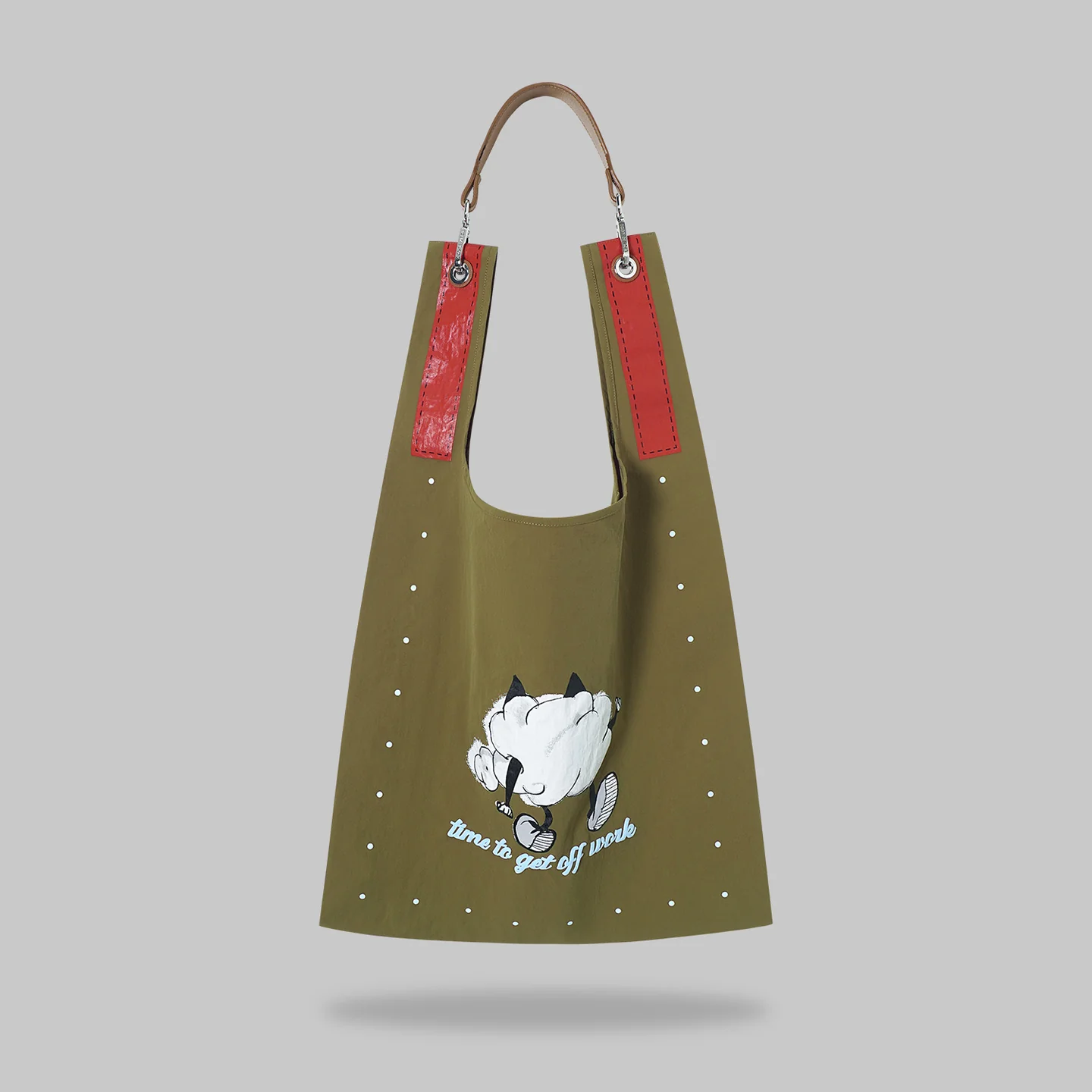 Off‑Duty Puff toby bag with detachable leather