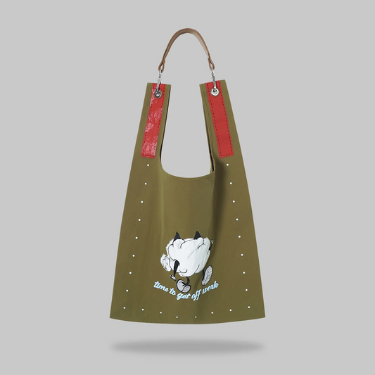 Off‑Duty Puff toby bag with detachable leather