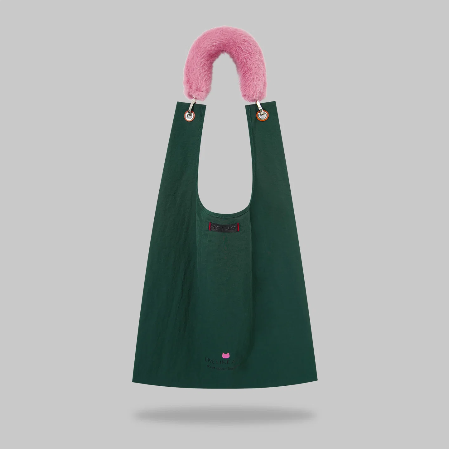 I DON'T CARE toby bag with detachable faux fur