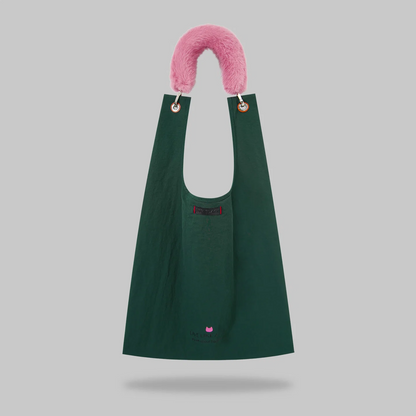 I DON'T CARE toby bag with detachable faux fur