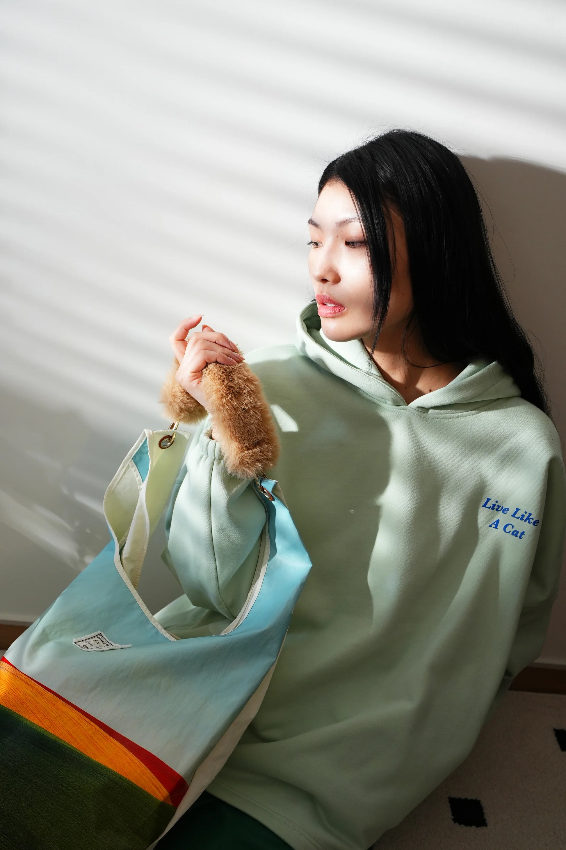 Furry Bag Strap/Wrist Strap with Phone Strap
