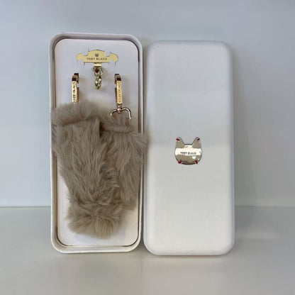 Furry Bag Strap/Wrist Strap with Phone Strap