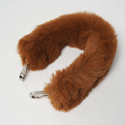 BROWN Furry Bag Strap