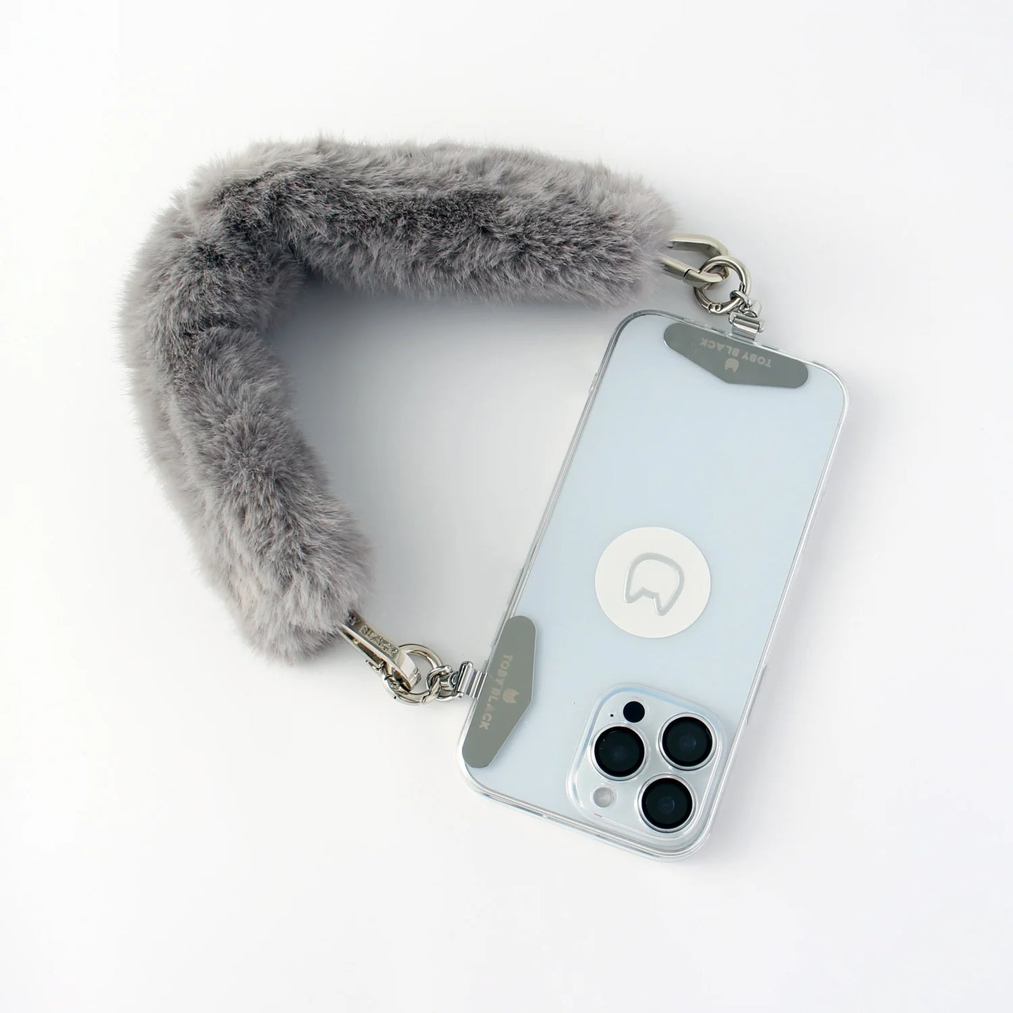 GREY Furry Bag Strap