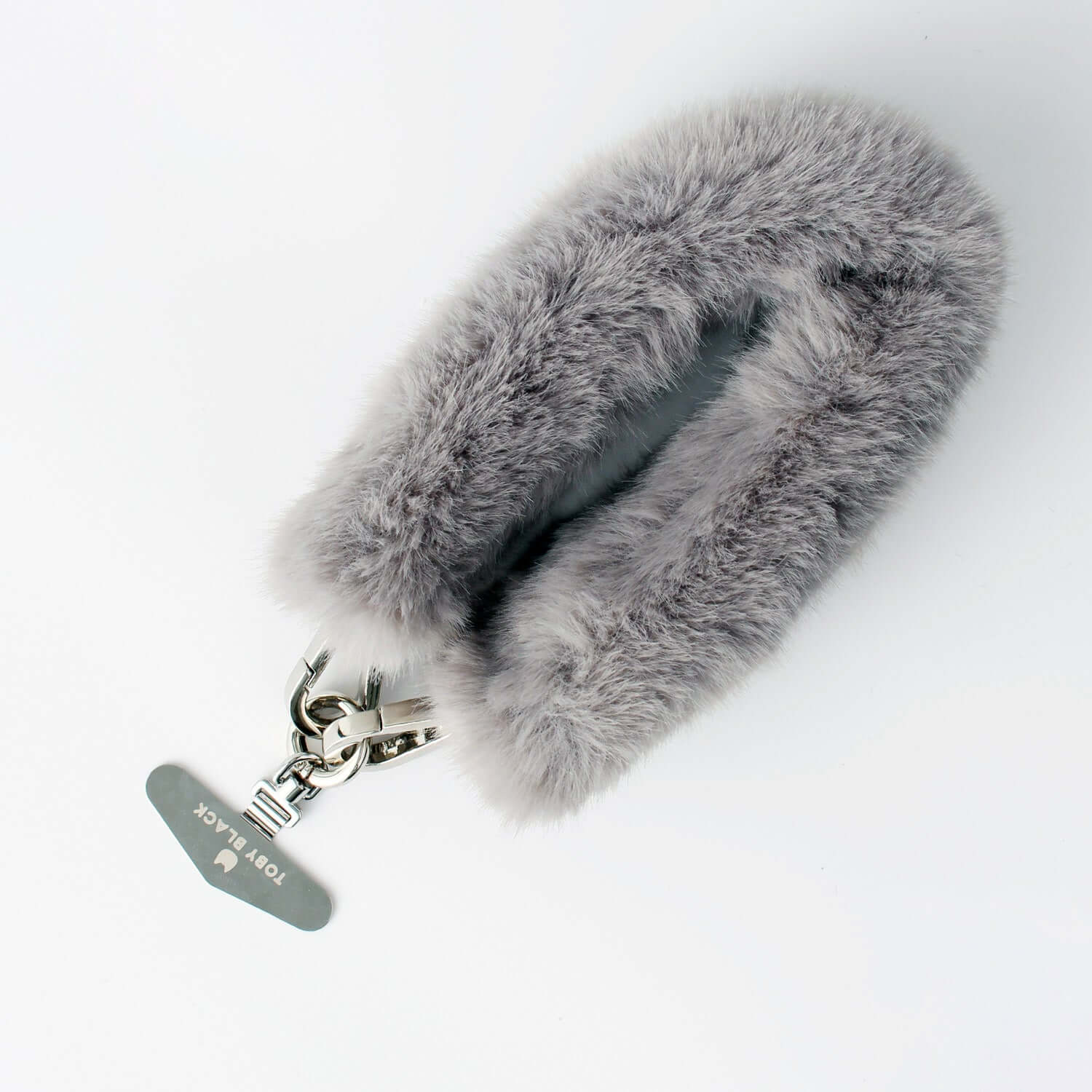 GREY Furry Bag Strap