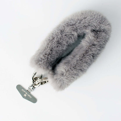 GREY Furry Bag Strap