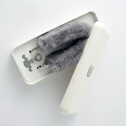 GREY Furry Bag Strap
