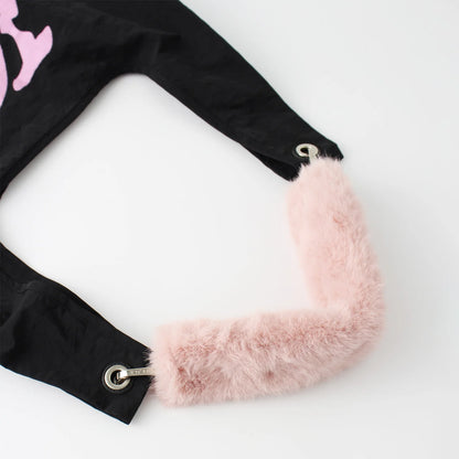 PINK Furry Bag Strap