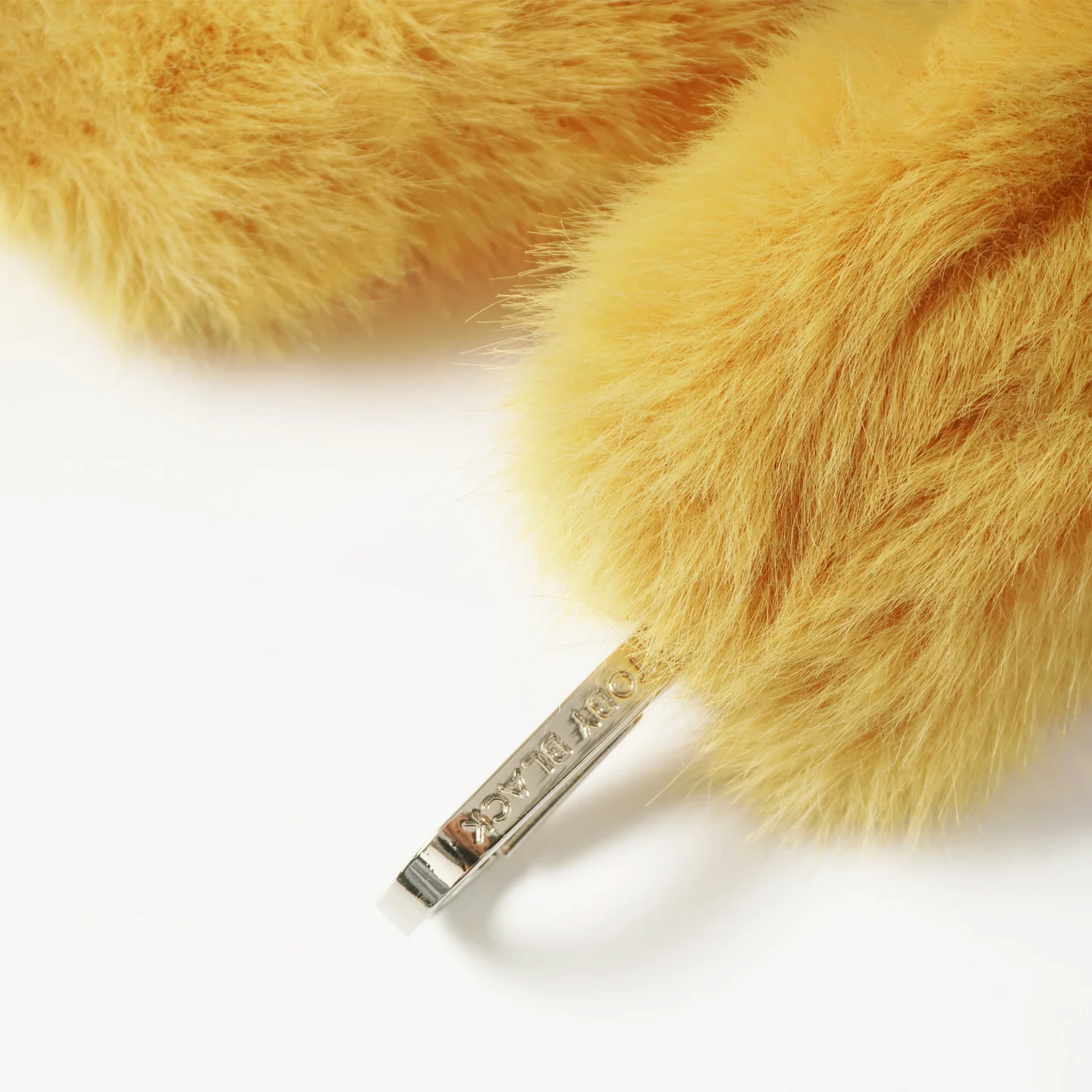 Yellow Fur Bag Strap/Wrist Strap with Phone Strap