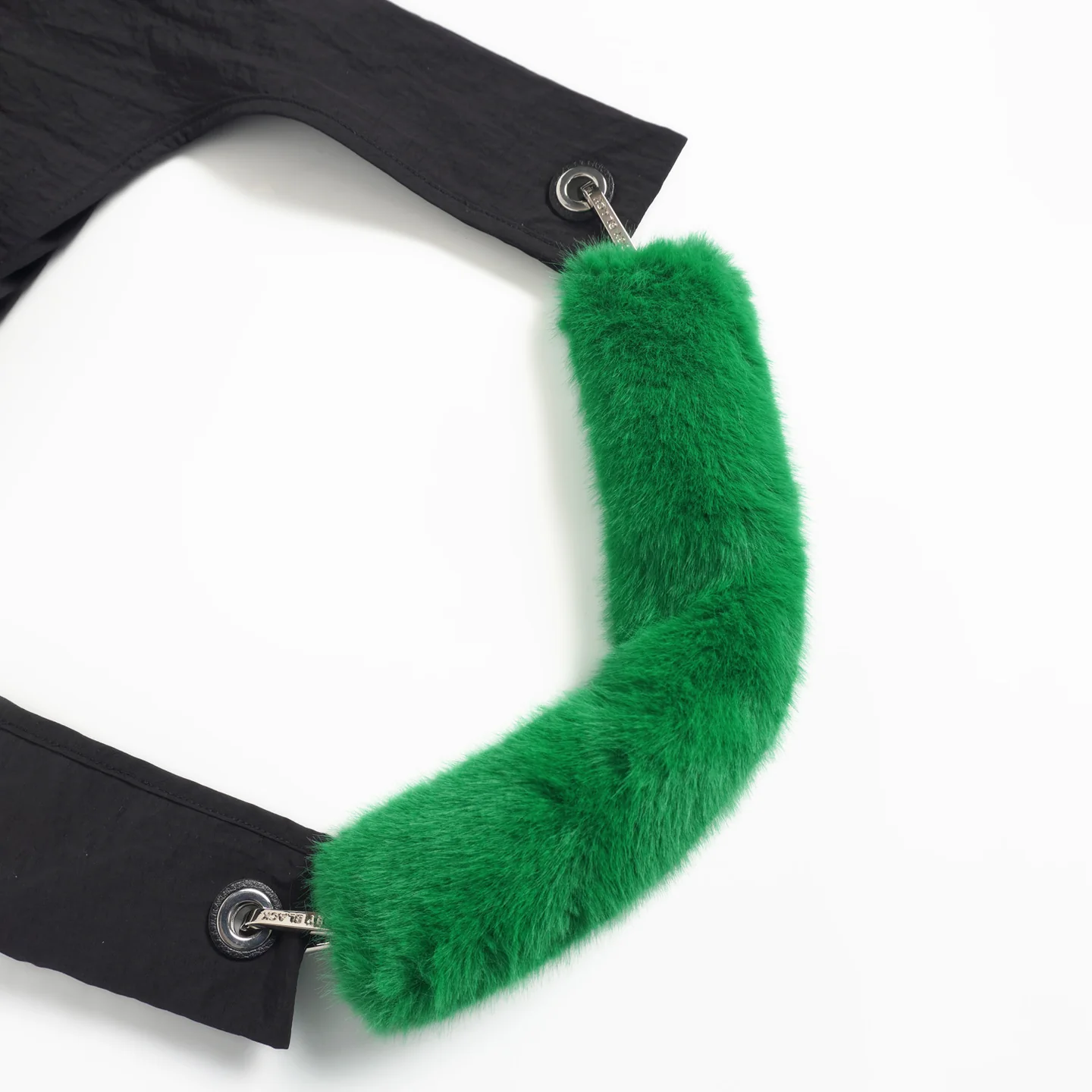 Green Fur Bag Strap/Wrist Strap with Phone Strap