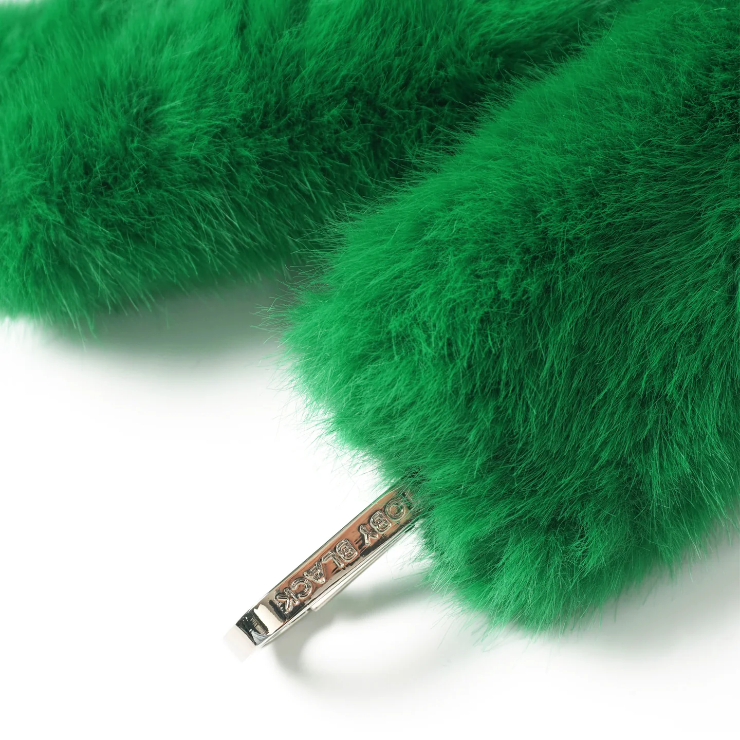Green Fur Bag Strap/Wrist Strap with Phone Strap